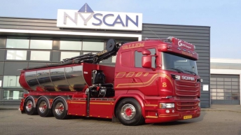 Scania R520 voor Vallem Maskintransport (DK)