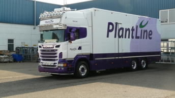 Scania r-serie motorwagen in opbouw voor Plantline