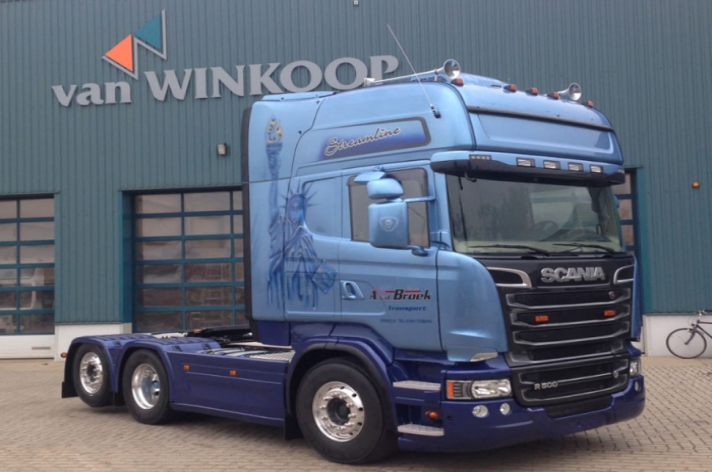 Scania R500 voor A. v/d Broek