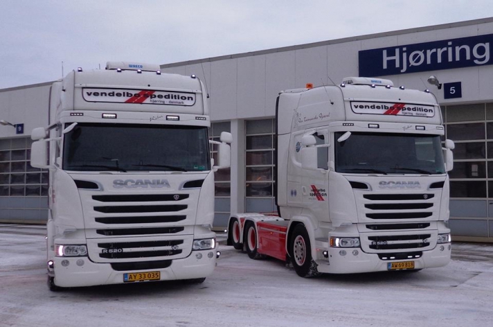 2x Scania R520 voor Vendelbo Spedition (DK)